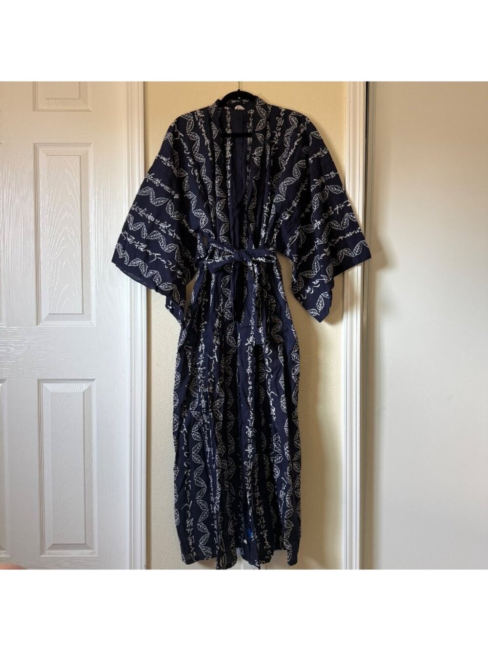 Vintage Japanese Kimono Robe Gown In Blue MADE IN JAPAN Sz L